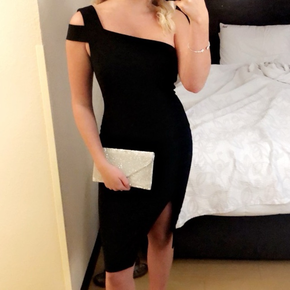 Black midi cocktail dress, worn once